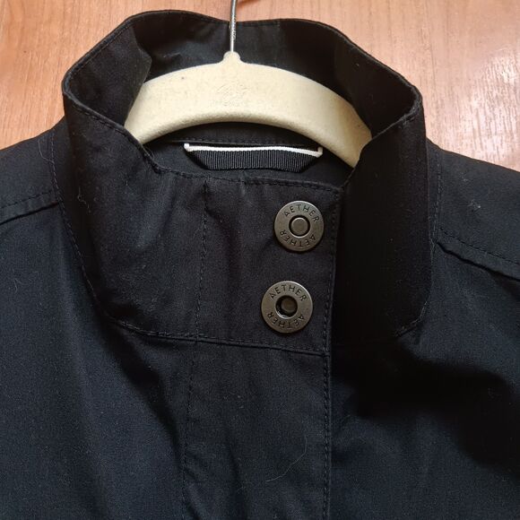 AETHER Amelia Utility Jacket Women's 1 M Black Snap Front Cotton Military Grunge - Picture 3 of 7